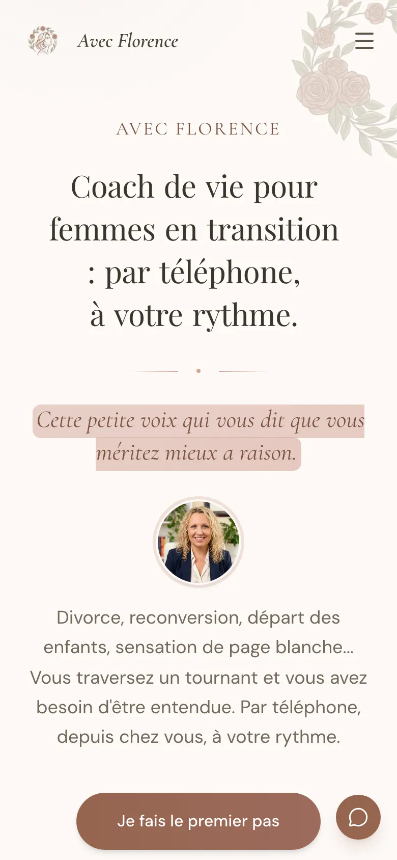 La même page d’accueil sur un téléphone.