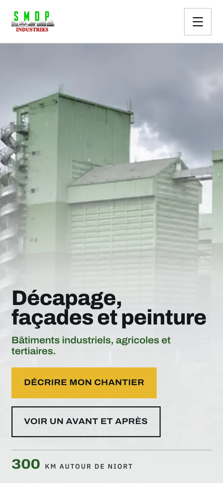 La même page d’accueil sur un téléphone.